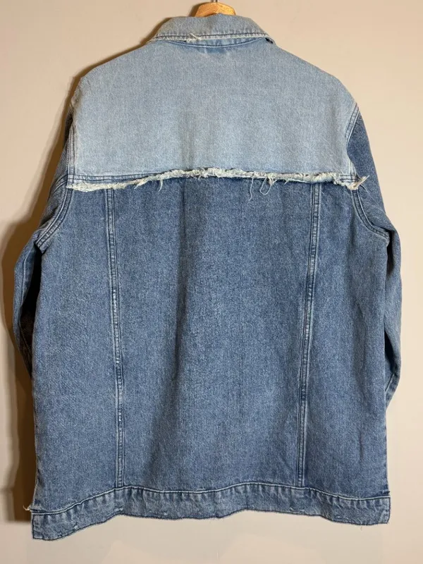 Free People We The Free Your Dad's Distressed Denim Jean Jacket Women's Medium - Image 14