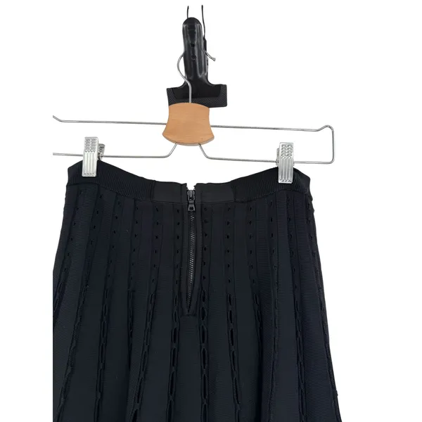 Alice + Olivia Chatley Pointelle‎ Knit Pleated Mini Skirt Black Size XS - Image 7
