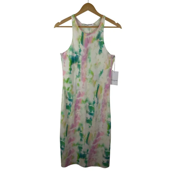 NWT Amanda Uprichard Multicolor Tie‎ Dye High Neck Racerback Midi Dress Small - Image 2