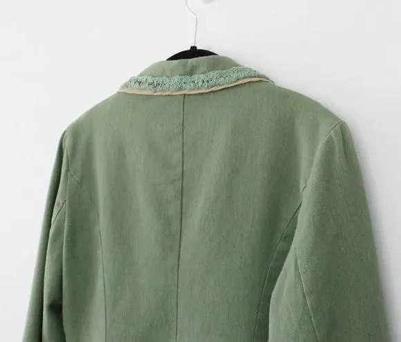 Misomiso Vintage Y2K Linen Bead Embroidered Jacket - Image 8