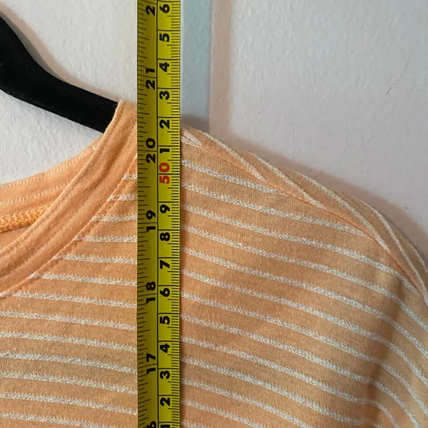 Marine Layer Peach Orange White Stripe Boxy Short Sleeve Tee T-shirt Minimalist - Image 8