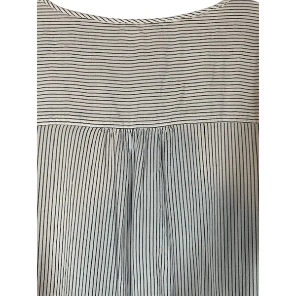 Max Studio White Striped Long Sleeve Button Bow Detail Blouse Women Sz L - Image 7