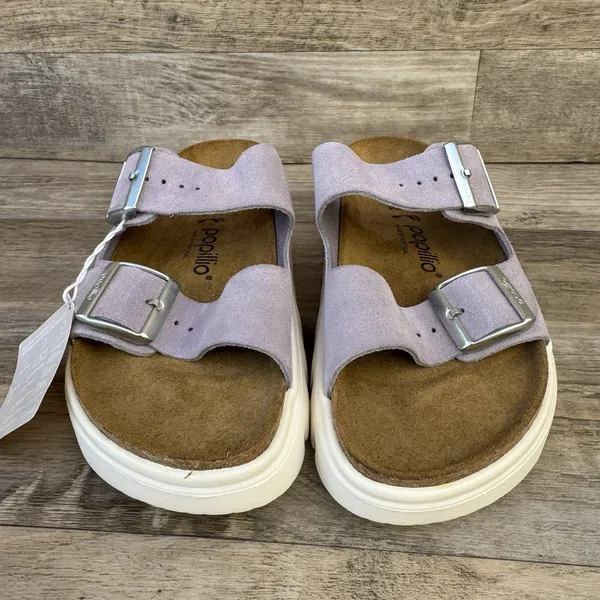 Papillio by Birkenstock Arizona Chunky Platform Sandal Lavender Suede Sz 37 - Image 4