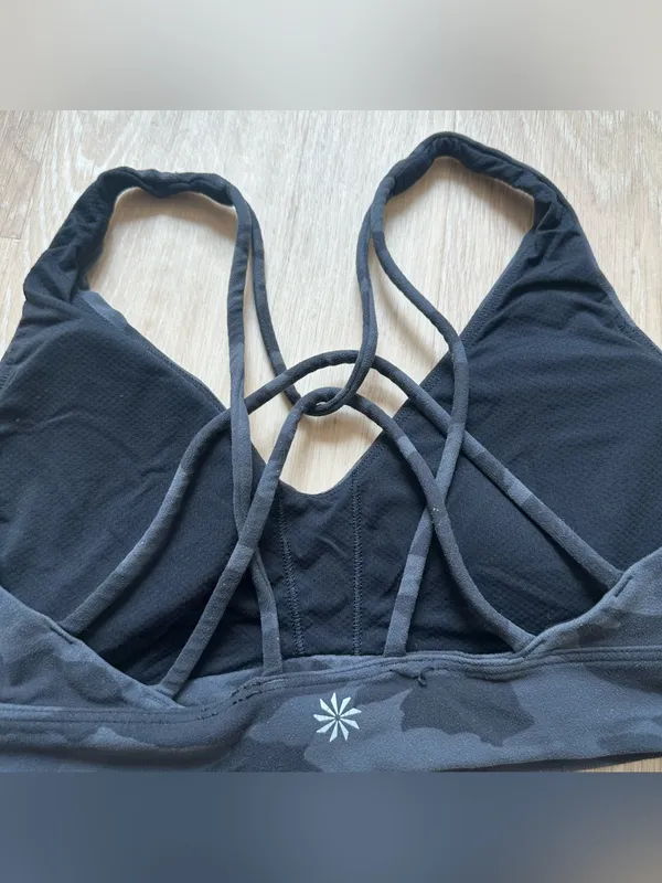 Athleta Black Camo Strappy Sports Bra - Image 4