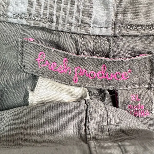 Fresh Produce Charcoal Gray Cotton Blend Drawstring Capri Pants‎ XL Utility Crop - Image 4