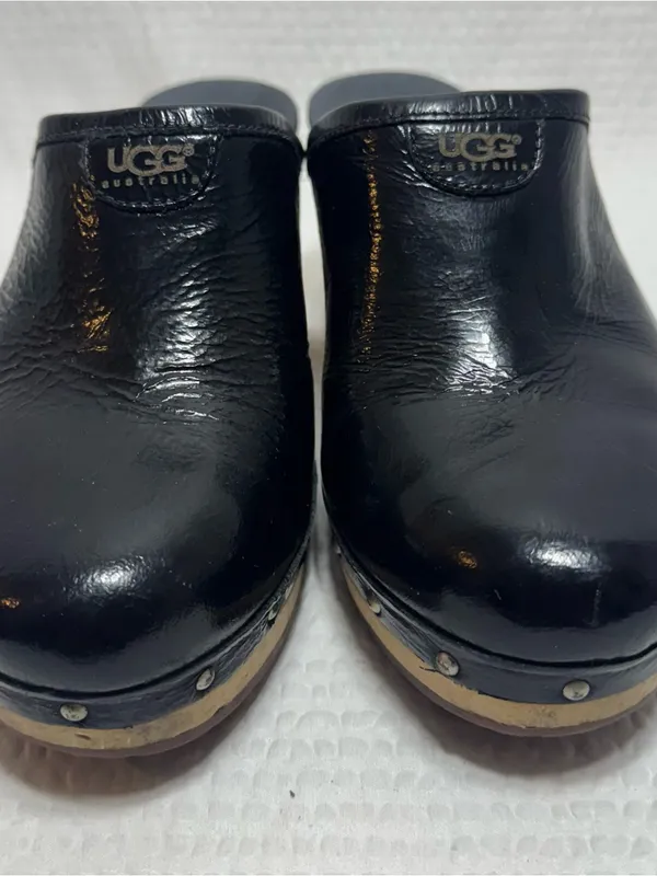 Uggs vintage Black Leather Studded Clog Heels - Women - Image 3
