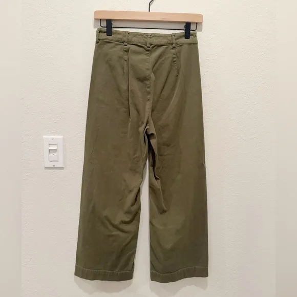 A.L.C. Frank Wide Leg Sailor Pants in Army Green Cropped size 0 - Image 3