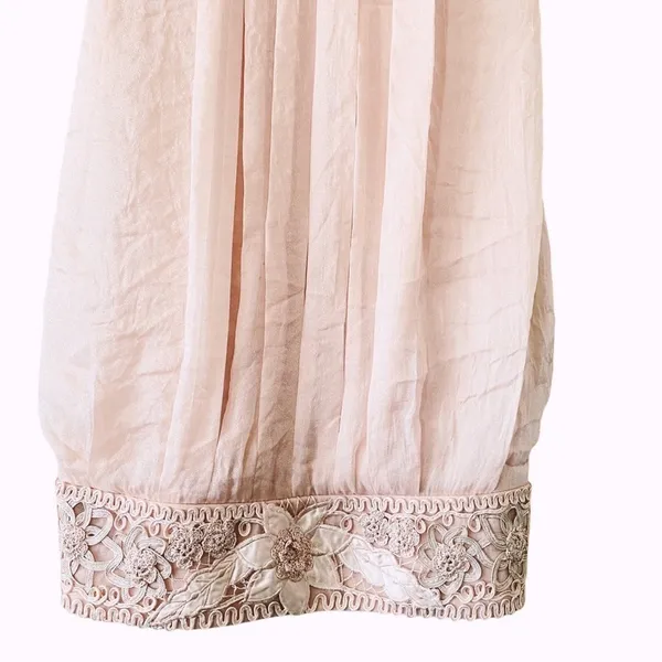SUE WONG Crochet Blush Cocktail Mini Dress Size 0 - Image 8