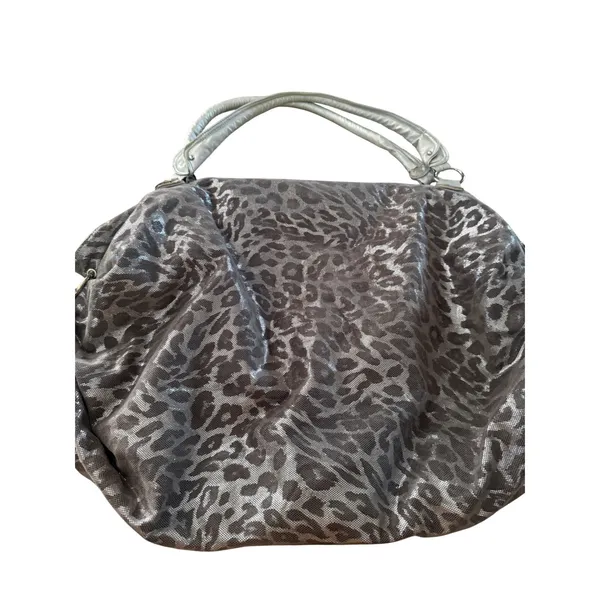 Revolution Y2k Bratz Silver Metallic Leopard‎ Print Hobo Shoulder Gym Bag Large - Image 3