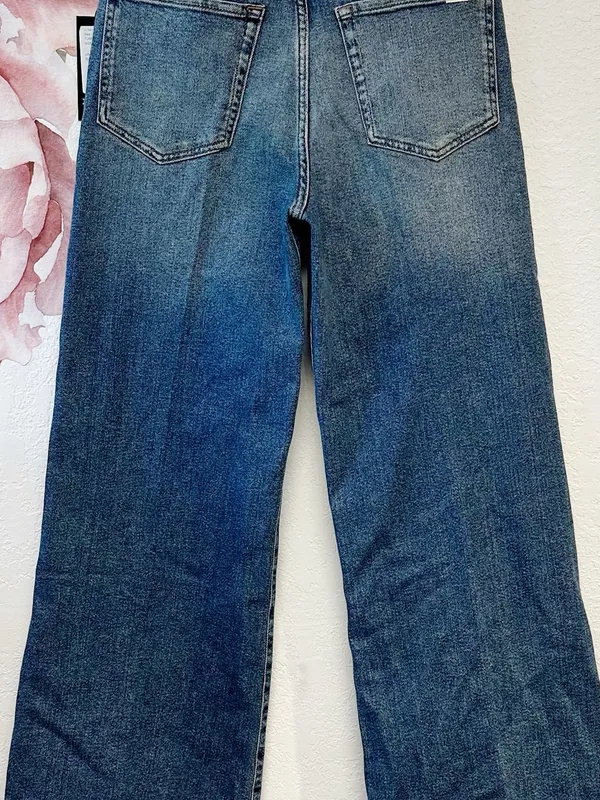 7 For All Mankind Ultra Hi Rise Wide Leg Jo Petite New With Tags Sea Level 28 - Image 11