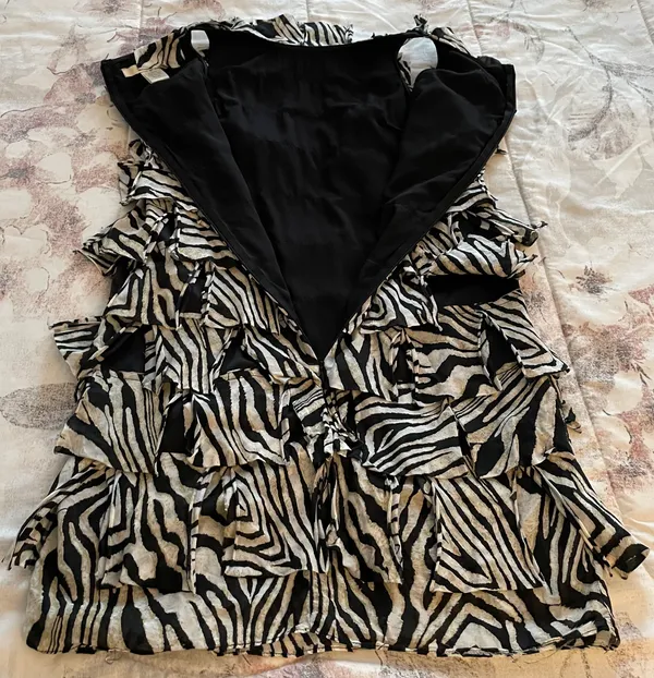 Y2K Animal Print Silk Blend Sheath Mini Dress, size S - Image 14