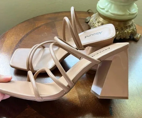 Abound Austyn Tubular Strappy Block Heeled Sandal Tan Mocha Size 10 NEW - Image 8