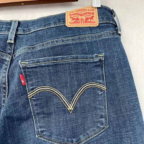 Levis Women Classic Bootcut‎ Jeans Size 12M Stretch Western Indie Heritage Lapis - Image 6