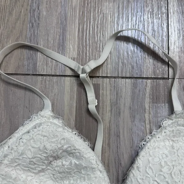 Aerie Lace Racerback Bralette in Creamy White Women’s Size Large - Image 3