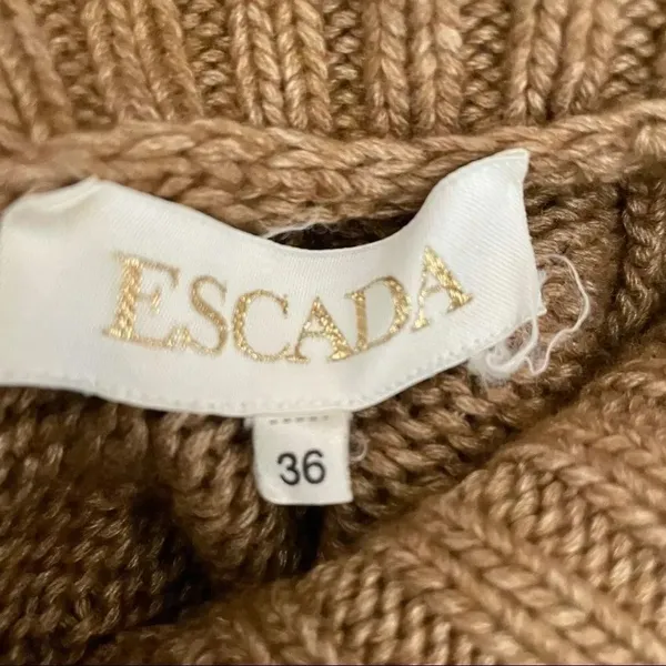 Escada cashmere/silk tan turtleneck sweater - Image 6