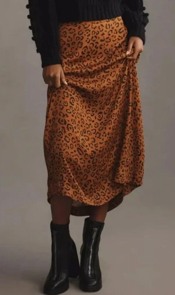 Farm Rio Satin Slip A-Line Midi Skirt, Size M - Image 4