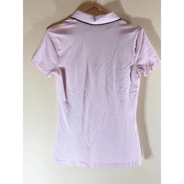Tommy Hilfiger Polo Golf Shirt‎ Womens XS Pink Diagonal Stripe Regular Fit - Image 6