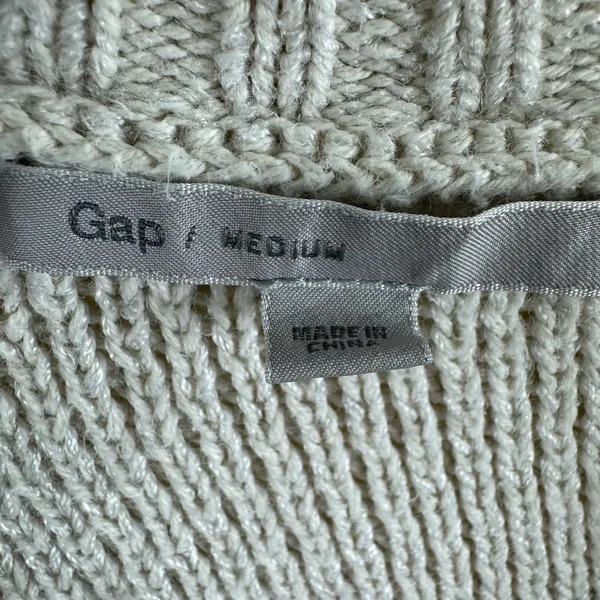 Gap Cream Long Sleeve Ribbed Knit Open Cardigan Sweater Size M‎ - Image 4