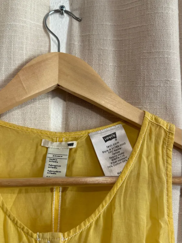 Levi's cotton silk Yellow to White Ombre Button-Front Girls Dress - Image 5