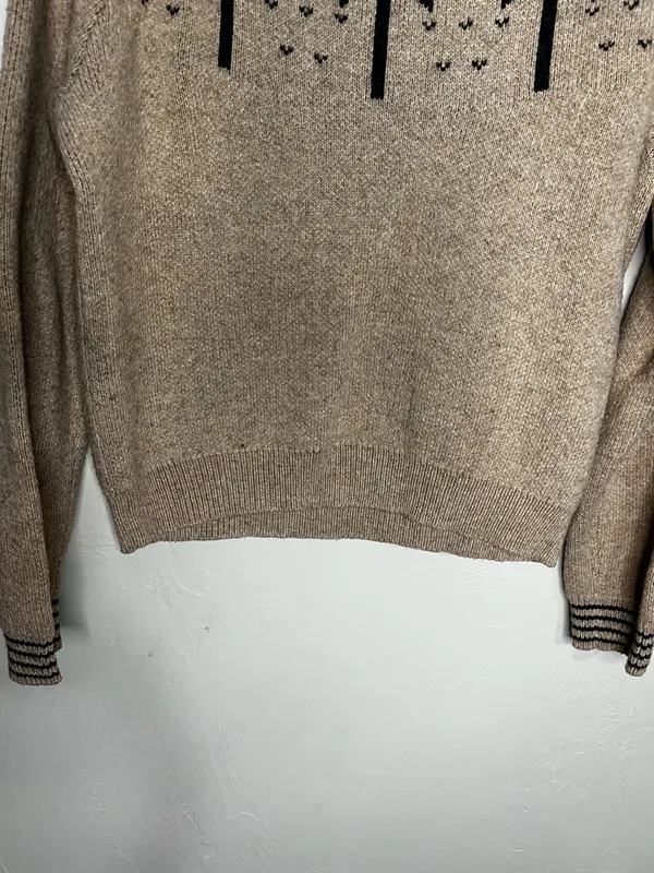 Marine Layer Archive Avalon Fair‎ Isle Palm Trees Cotton Wool Blend Crew Sweater - Image 4