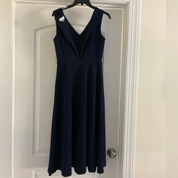 Calvin Klein Navy Midi Dress - Image 3
