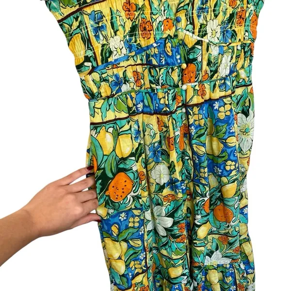 Anthropologie Peregrine Flutter Sleeve Maxi Dress In Fruit Motif XS - Image 7