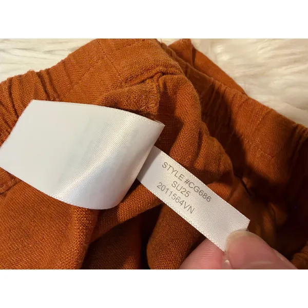 J. Crew Factory Womens Size Small Linen-Blend Pull-On Short Rust Brown High Rise - Image 10