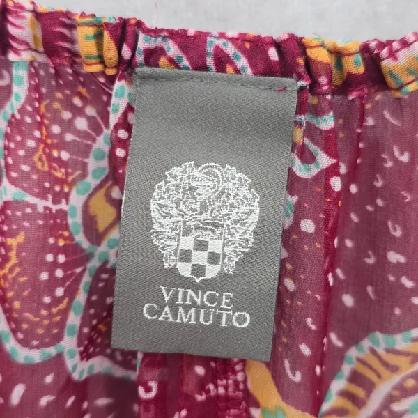 Vince Camuto Floral Ruffle Tie Sarong Skirt Wrap Red Beach‎ Vacation Resort OS - Image 5