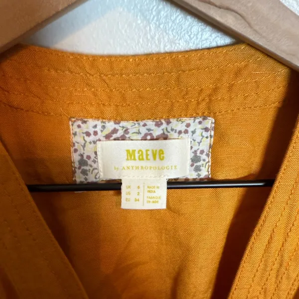 Anthropologie Maeve Luana Linen‎ Blend Tie-waist Romper - Image 3