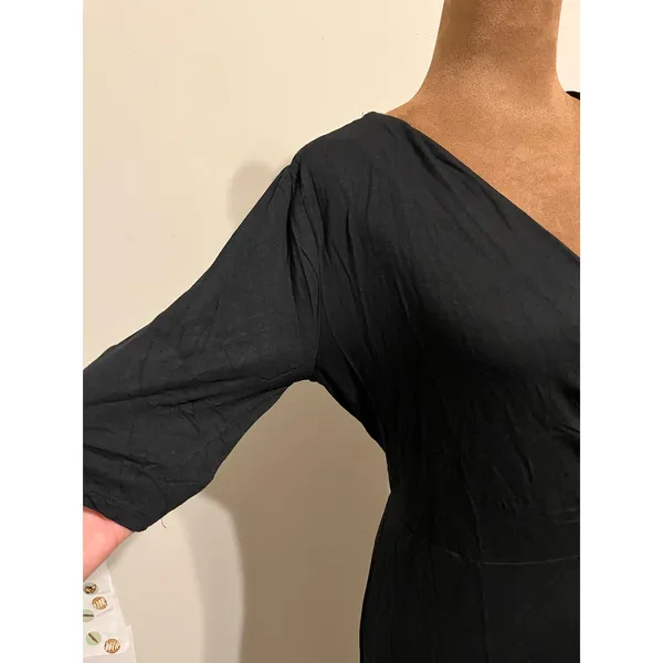 Lulus Forget Me Knot Black Midi Wrap Dress in Size M NWT! - Image 7