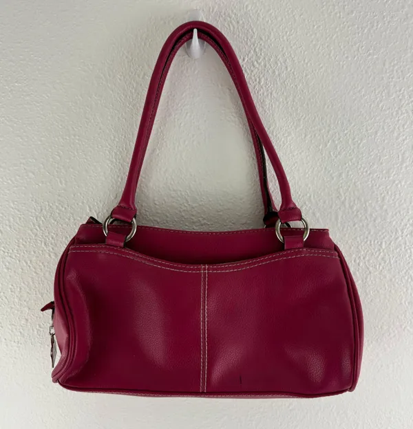 CRAZY HORSE Vintage 90s Y2K Hot Pink Faux Leather Barbiecore Shoulder Bag Purse - Image 9