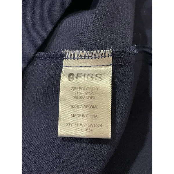 FIGS Nala Short Sleeve Scrub Polo Top - Blue - XS - Image 7