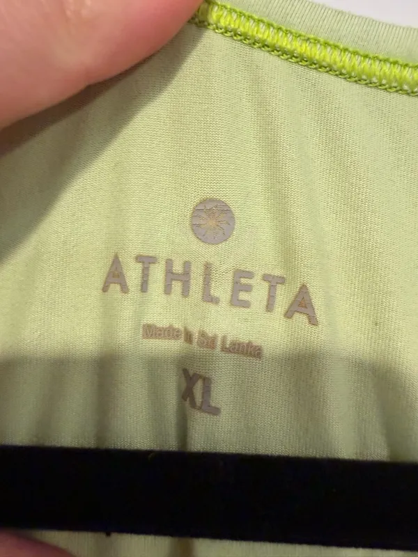 Athleta Green Crewneck Long Sleeve Thumb Hole‎ Activewear Top Womens XL - Image 3