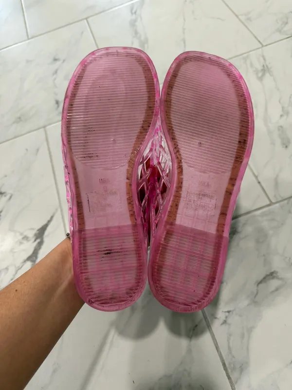 Pink Jelly Mules Size 9 - Image 4