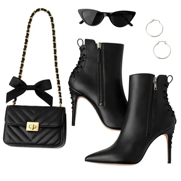 Alexandra Neel 326 Black Leather Heeled Ankle Boots EU 37 Made Italy Chic w FLAW - Image 3