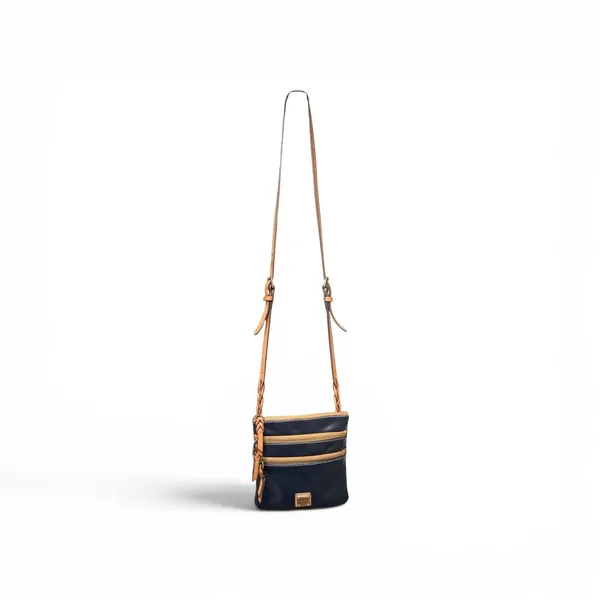 Dooney & Bourke Triple Zip Crossbody Navy Blue Smooth Leather Handbag - Image 7
