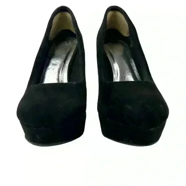 C&M‎ Women's Black Suede Platform Stiletto Heels Size 8.5 Formal - Image 2