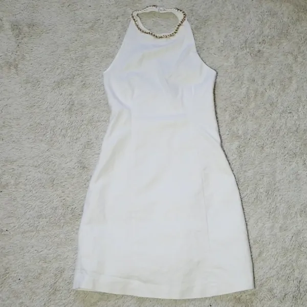 Zara halter top chain neck fitted dress sz Small - Image 2