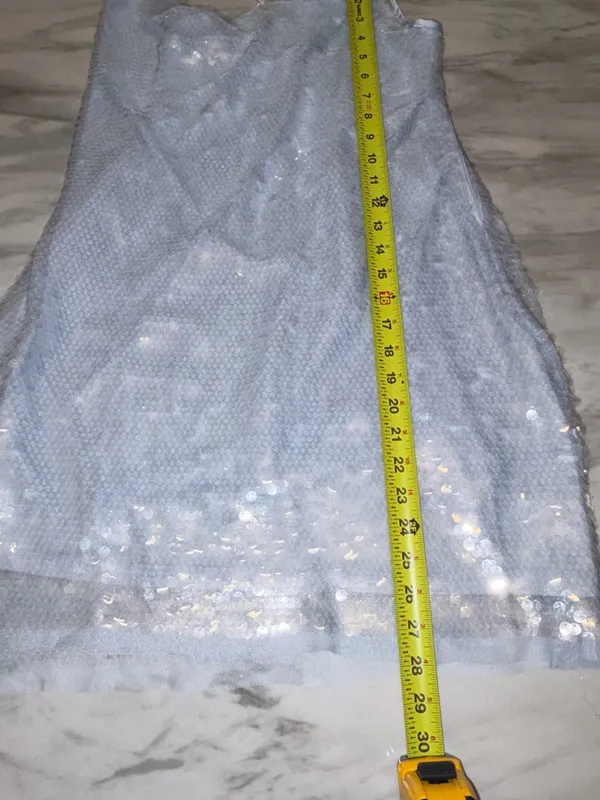 NWT Wild Fable Light Blue Sequin Cowl Neck Mini Dress Size L - Image 7