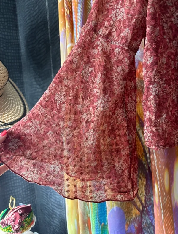 Boho Hippie Floral Button-Up With Bell Sleeves ✨ - Image 4