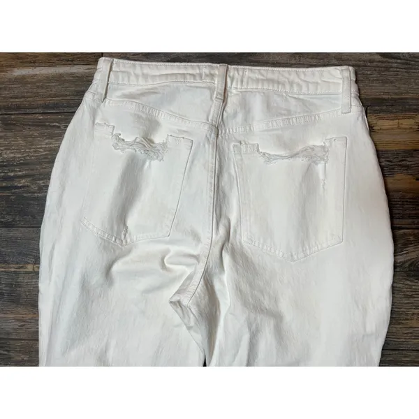 Abercrombie & Fitch High Rise Mom Jean Curve Love White Distressed Ripped 30/10R - Image 10