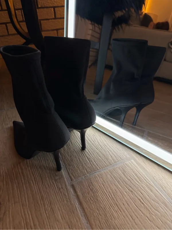 H&M Black Pointed Toe Booties - Image 4