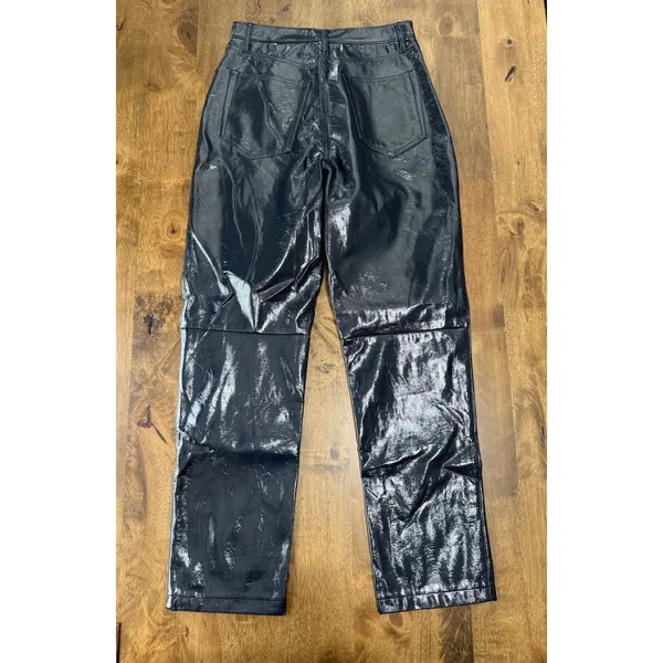 NWT Abercrombie & Fitch curve love 90s‎ straight ultra high rise leather sz 28 - Image 2