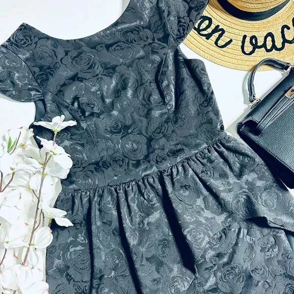 Keepsake the Label Black Floral Asymmetrical Peplum Cocktail Mini Dress - Image 6