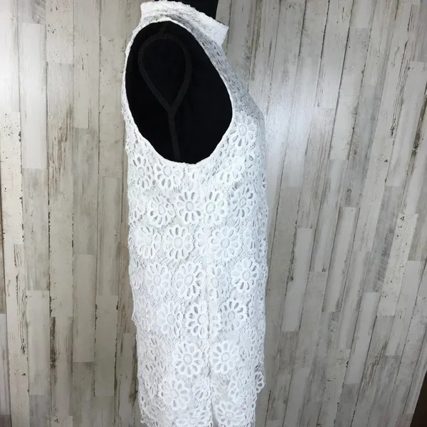 Lovers + Friends Casper White Eyelet Dress Mini L v6x - Image 6