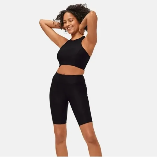Outdoor Voices Warmup 10” Biker Shorts‎ Black Compression Athletic Casual XS NEW - Image 2