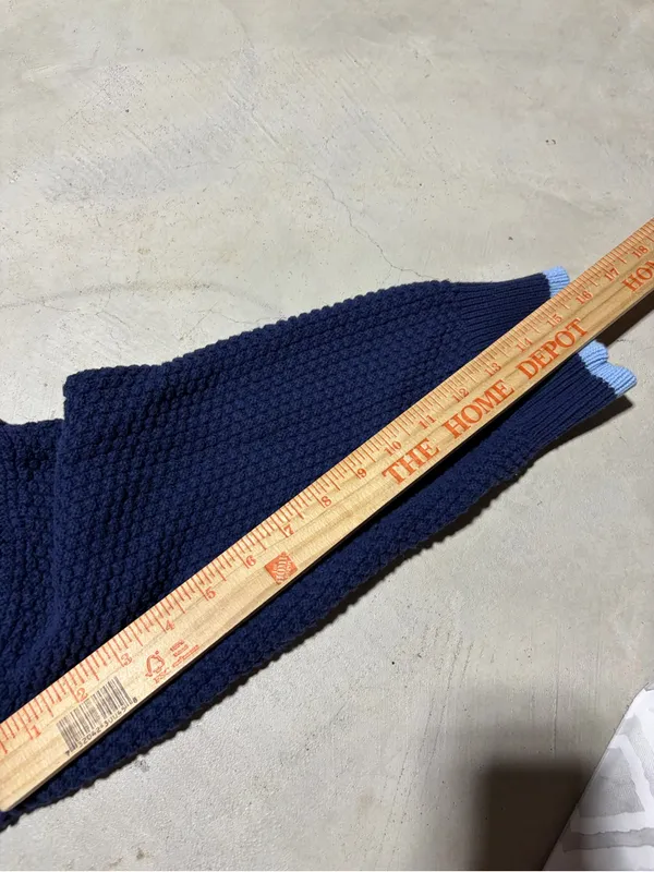 Aerie Navy Knit V‑Neck Cardigan Sweater with 'A' Patch large - Image 7