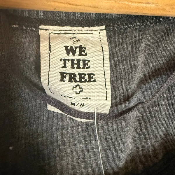 Free People We the Free Fairmont Tee Slouchy Light Thermal Short Sleeve Gray M - Image 6