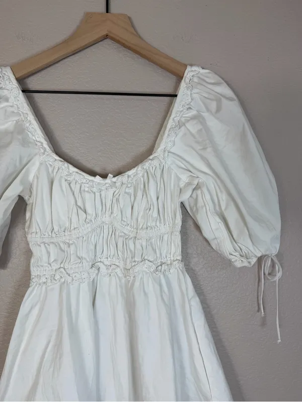 For Love & Lemons Jackson White Ruffle lace Babydoll Mini Dress size XS $198 - Image 15