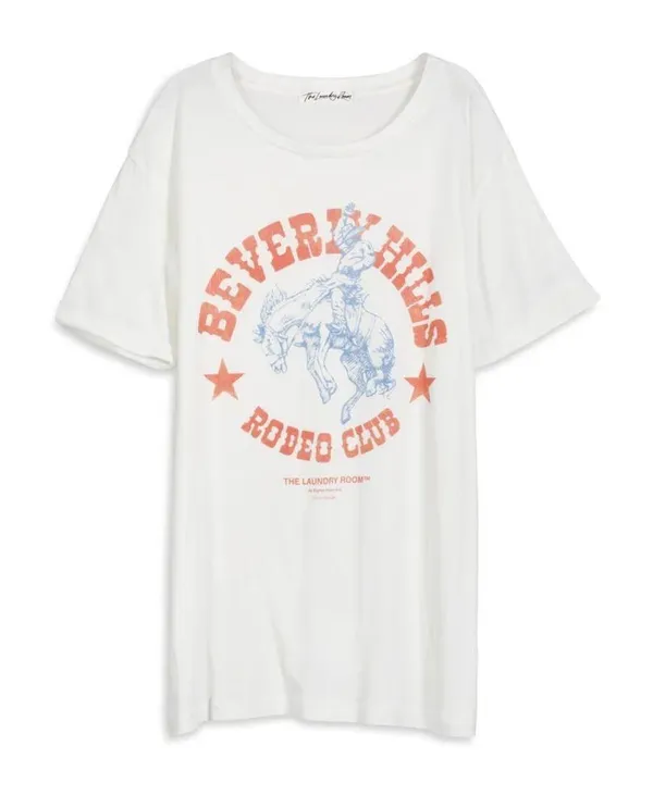 The Laundry Room Beverly Hills Rodeo Club - Oversized Tee - White - Image 3